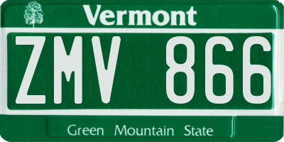 VT license plate ZMV866