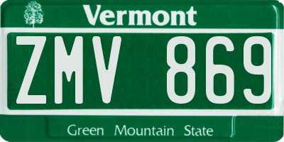 VT license plate ZMV869
