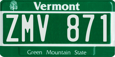 VT license plate ZMV871