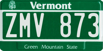 VT license plate ZMV873