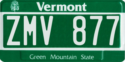 VT license plate ZMV877