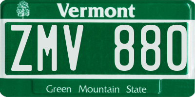 VT license plate ZMV880