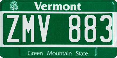 VT license plate ZMV883