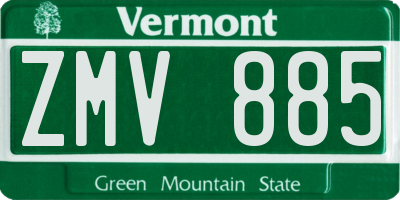 VT license plate ZMV885
