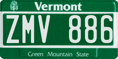 VT license plate ZMV886