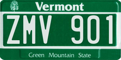 VT license plate ZMV901