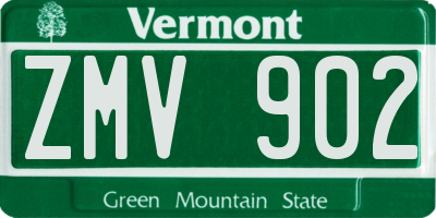 VT license plate ZMV902