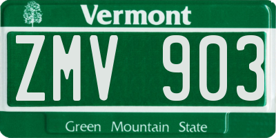 VT license plate ZMV903
