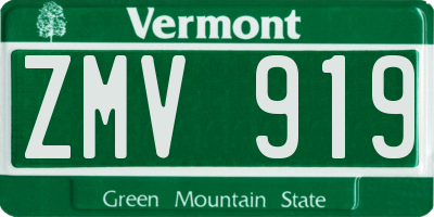 VT license plate ZMV919