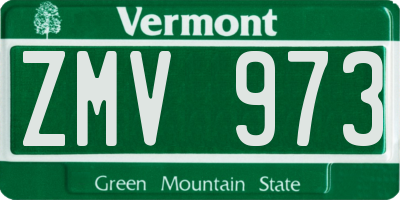VT license plate ZMV973