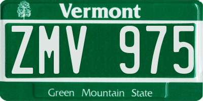 VT license plate ZMV975