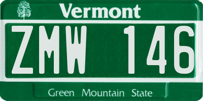 VT license plate ZMW146