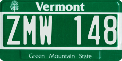 VT license plate ZMW148