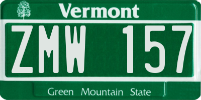 VT license plate ZMW157