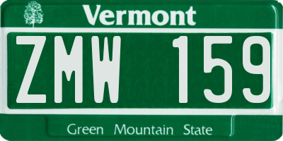 VT license plate ZMW159