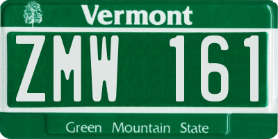 VT license plate ZMW161