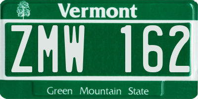 VT license plate ZMW162