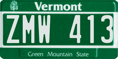 VT license plate ZMW413