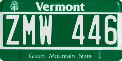 VT license plate ZMW446