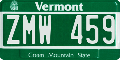 VT license plate ZMW459
