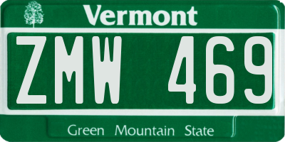 VT license plate ZMW469