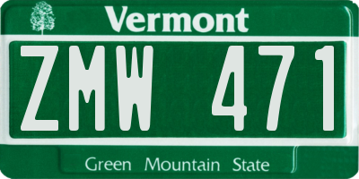 VT license plate ZMW471