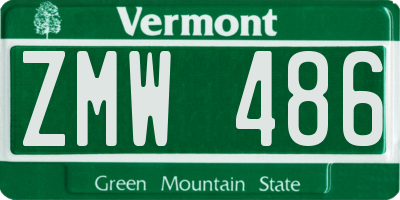 VT license plate ZMW486