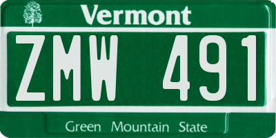VT license plate ZMW491
