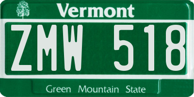 VT license plate ZMW518