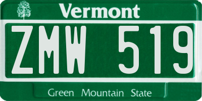 VT license plate ZMW519