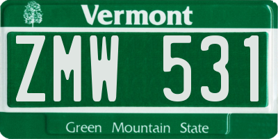 VT license plate ZMW531