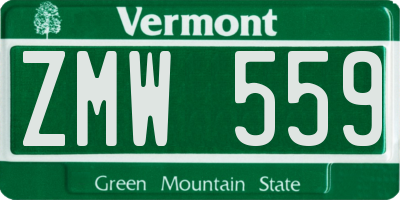 VT license plate ZMW559