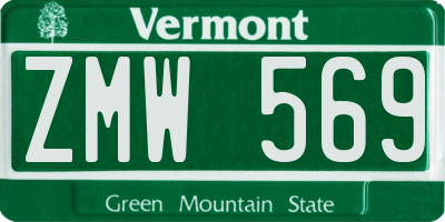 VT license plate ZMW569