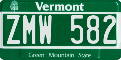 VT license plate ZMW582
