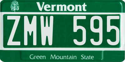 VT license plate ZMW595