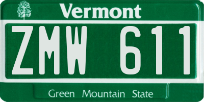 VT license plate ZMW611