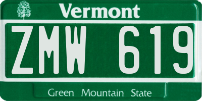 VT license plate ZMW619