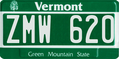 VT license plate ZMW620