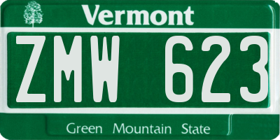 VT license plate ZMW623