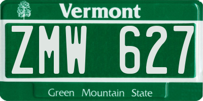 VT license plate ZMW627