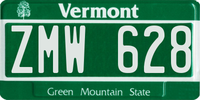 VT license plate ZMW628