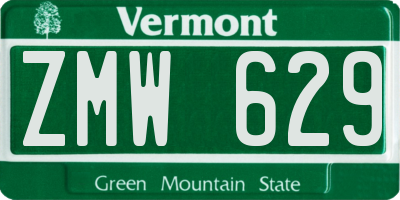 VT license plate ZMW629