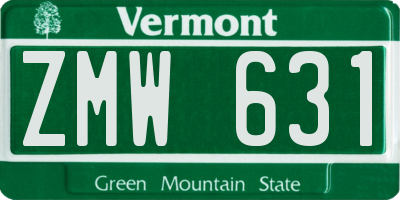 VT license plate ZMW631