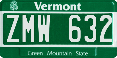 VT license plate ZMW632