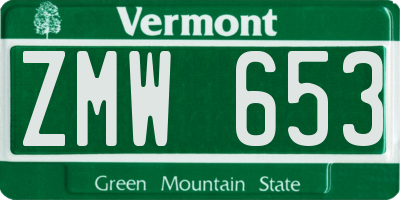 VT license plate ZMW653
