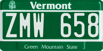 VT license plate ZMW658