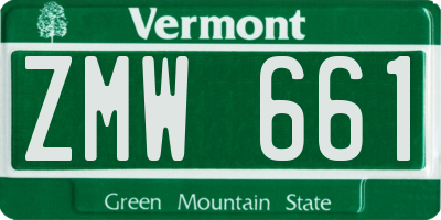 VT license plate ZMW661