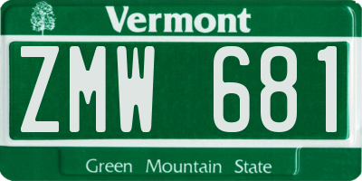VT license plate ZMW681