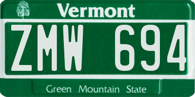 VT license plate ZMW694