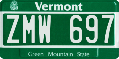 VT license plate ZMW697